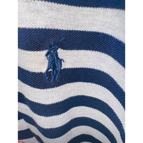 Polo By Ralph Lauren Mens Striped Short Sleeve Polo Shirt L Navy White Old Money - Picture 4 of 7